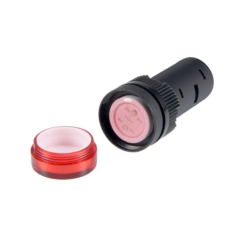 uxcell Indicator Lights AC/DC 12V Pilot Light Red LED, Flush Panel Mount 5/8" 16mm 3Pcs