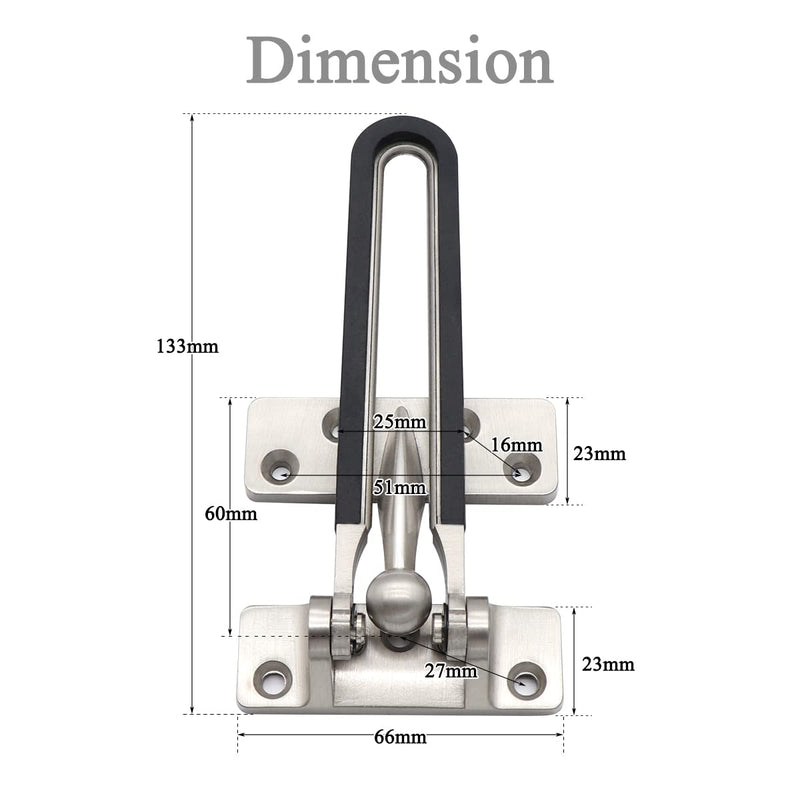 Home Security Door Lock Latch Guard Clasp Home Reinforcement Lock for Swing-in Doors Hotel Door Latches Anti-Theft Buckle (1, Silver) 1