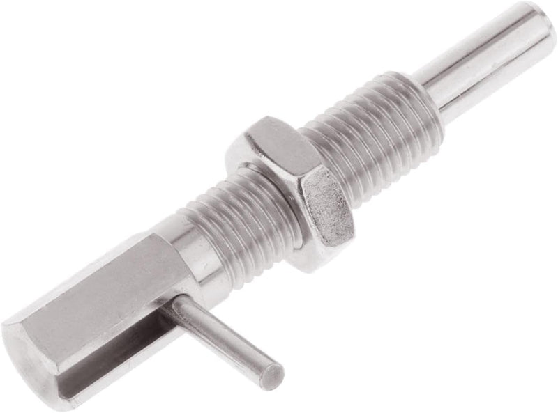 2pcs Retractable Indexing Plunger Pin, M12 Stainless Steel Spring Pin Spring L Handle Loaded Latch Spring Plunger Safety Pin Spring Latch Telescopic Locking Pin Spring Lock with Nut