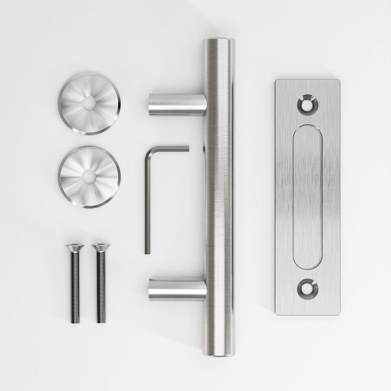 9.5''/24CM Sliding Barn Door Handle Double Sided Pull and Flush Barn Door Embedded Invisible Stainless Steel Stainless Steel 9.5''/24CM