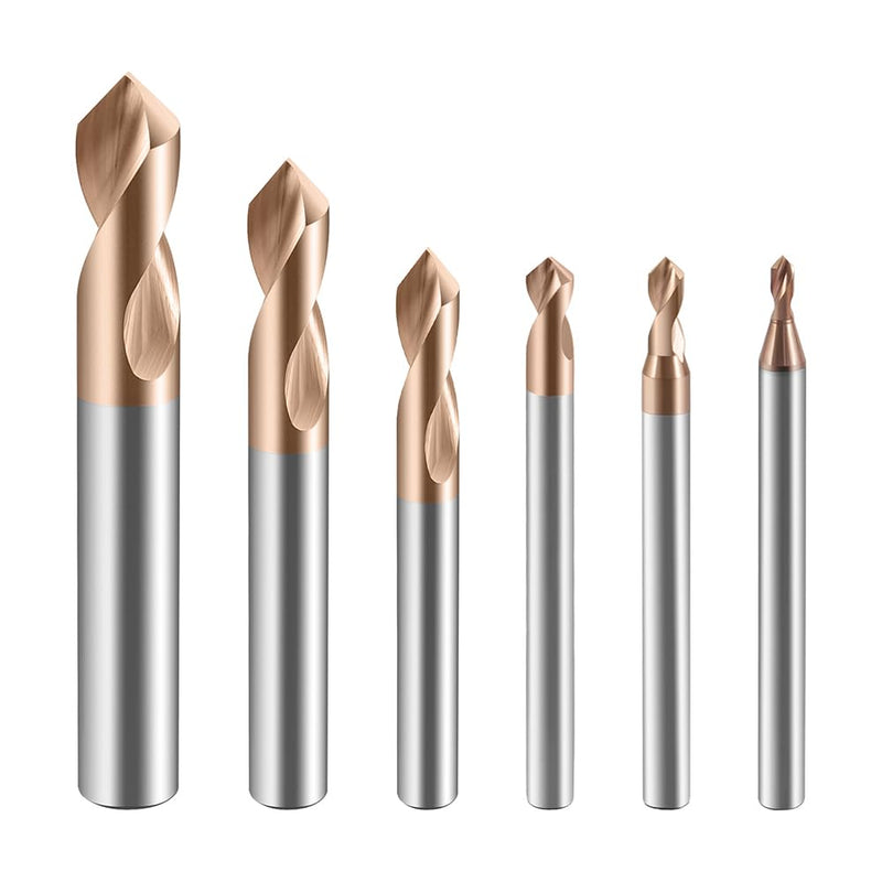 Carbide Spotting Drill Bits 90 Degree TiSiN Coated for Alloy Steels,Carbide Steel, Stainless Steel etc.5 Pcs D8*60mm 5 D8mmX60mm