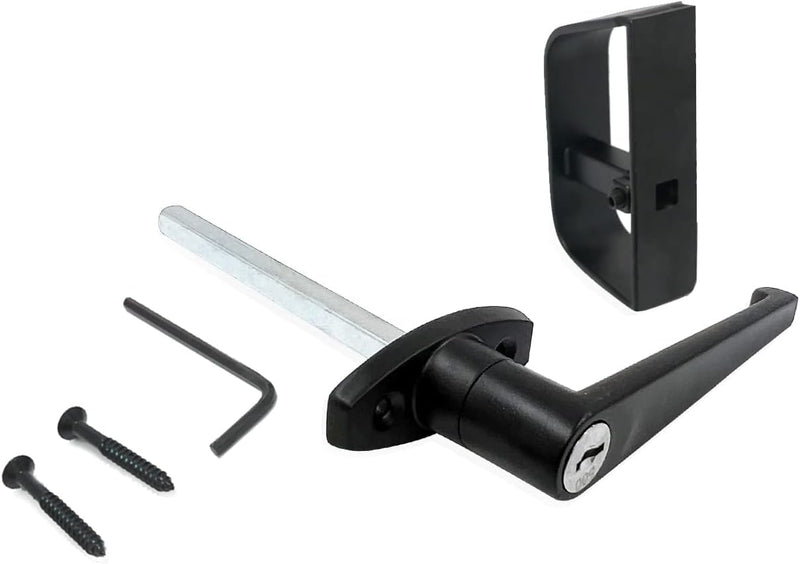 L-Handle Lock Shed Door Latch Lock Kit with 2 Keys and 2 Screws, 4-1/2" Stem Barn Playhouse & Chicken Coop Door Lock