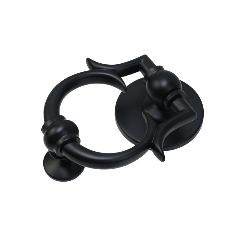 Door Knocker for Front Door, Gate Knocker with Strike Plate Door Hardware Door Knockers Home (Black)
