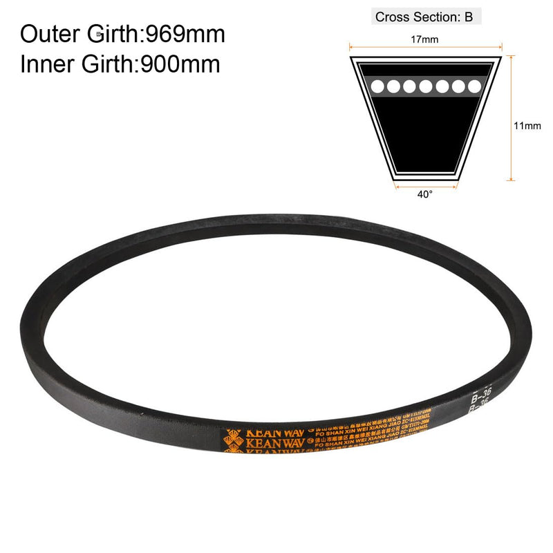 uxcell B-36 V-Belts 36" Inner Length, B-Section Rubber Drive Belt 36"
