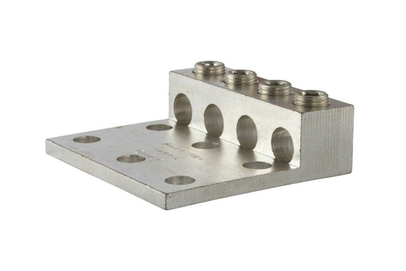 NSI 4-350L6 Dual Rated Transformer Lug, 350 MCM - 6 AWG Wire Range, 0.563" Mouting Hole, 3/8" Hex Size, 3.87" Width, 1.38" Height, 4.31" Length