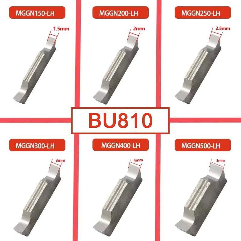 MGGN300 3mm Width Double End Carbide Inserts for Grooving and Parting Off Non-Ferrous Metals, 10Pcs MGGN300-LH