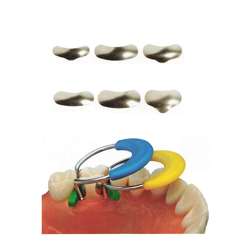 50Pcs Dental 50μm Sectional Contoured Metal Matrices Matrix Refill (Medium with Ledge) Medium with Ledge