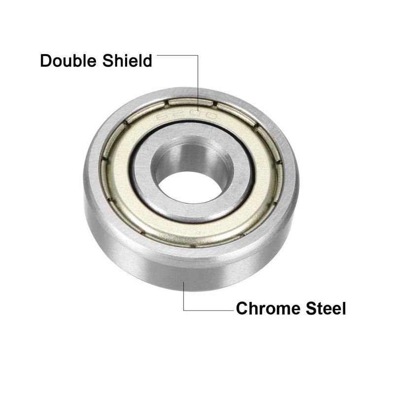 uxcell 6200ZZ Deep Groove Ball Bearings 10mm ID 30mm OD 9mm Thick Chrome Steel Double Shielded 2pcs 10mmx30mmx9mm