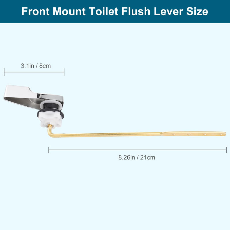 Hygie Rinse Universal Toilet Handle Replacement Kit Compatible with American Standard/Mansfield/Gerber Toilet, Front Mount Toilet Tank Flusher Lever with Flapper Chain, Chrome 1PC