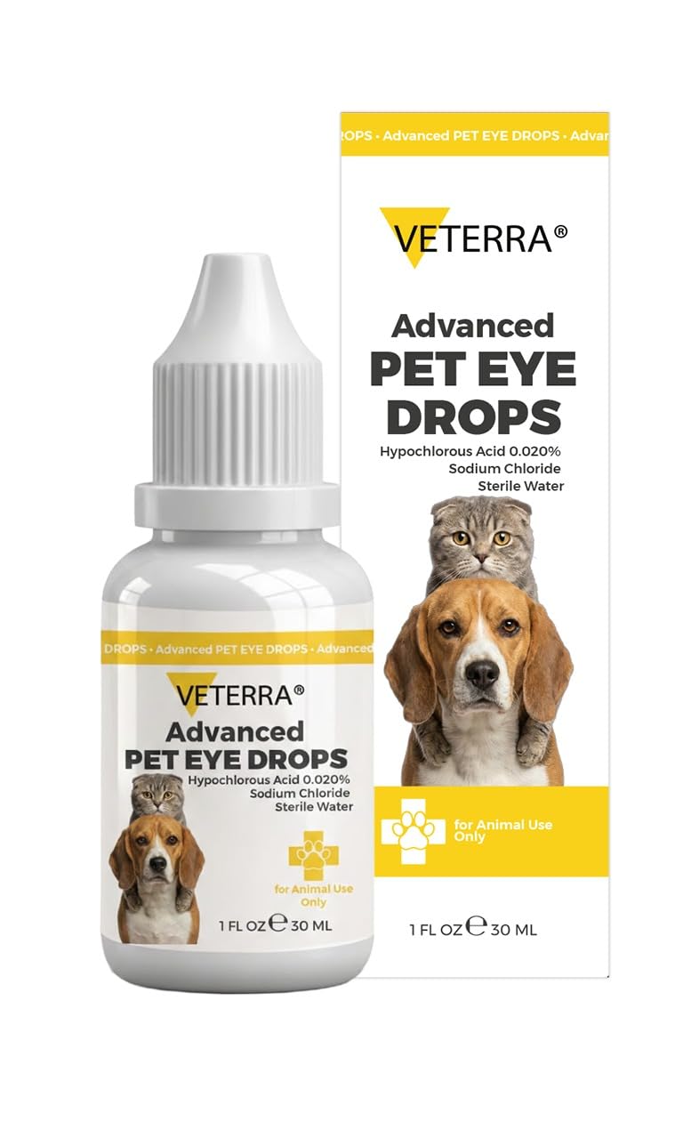Dog and Cat Eye Care Solution for Dog & Cat – Vet Recommended Eye Cleaner, Helps Remove Eye Discharge & Tear Stains, Supports Eye Hygiene, Gentle Daily Use Eye Wash - 1 Oz 30 Ml
