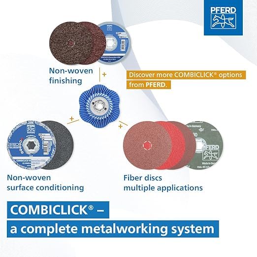 PFERD COMBICLICK Felt Disc, 5 pc. | 4-1/2 inch dia. | 48705 - for pre-polishing and high-gloss polishing with an angle grinder, works with polishing paste bars
