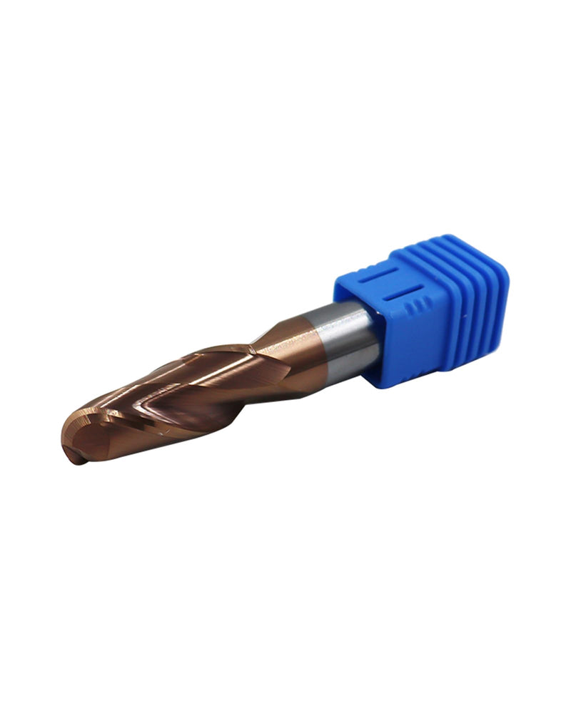 1/2" Carbide Ball Nose End Mills, TISIN Coated, 2 Flute, End Mill Bits for Alloy Steels and Hardened Steels, 1/2" Cutting Diameter 1/2 in