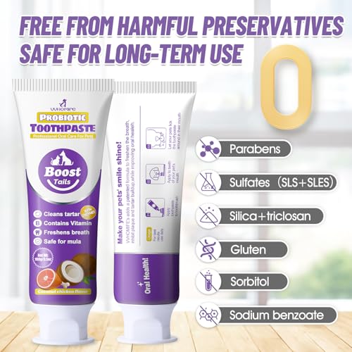 Cat Toothbrush for Kitten Teeth Cleaning + Natural Coconut Oil Cat & Dog Toothpaste.Enzymatic