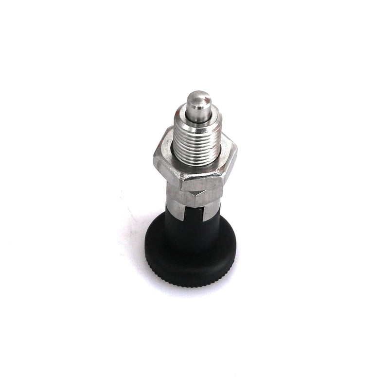 Heyous Stainless Steel Self-Locking Knob Plunger with Spring Loaded Locking Pin and Reset Spring Index Plunger (M8 Self Locking) Black M8