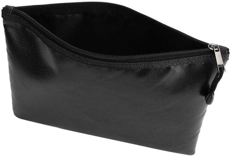 Fireproof Money Bag (2000℉), Fireproof Document Bags, Fireproof Bag, Money Bag, Bank Cash Bag with Zipper & Strap, Suitable for A5 Documents, Bank Inventory, Passport (Black) Black