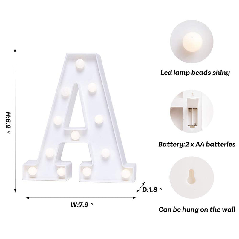 Foaky Light Up Letters,Marquee Letters,Engagement Party Decorations Letter Lights Sign for Night Light Wedding Birthday Party Christmas Lamp Home Bar Decoration (A) A