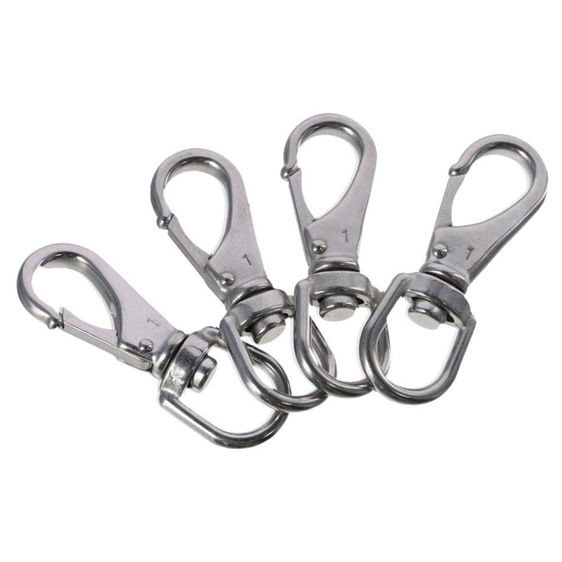 Scuba Diving Clips Silver High Strength Stainless Steel Spring Hooks Durable 3.5 Inch Swivel Eye Snap Hook Keychains
