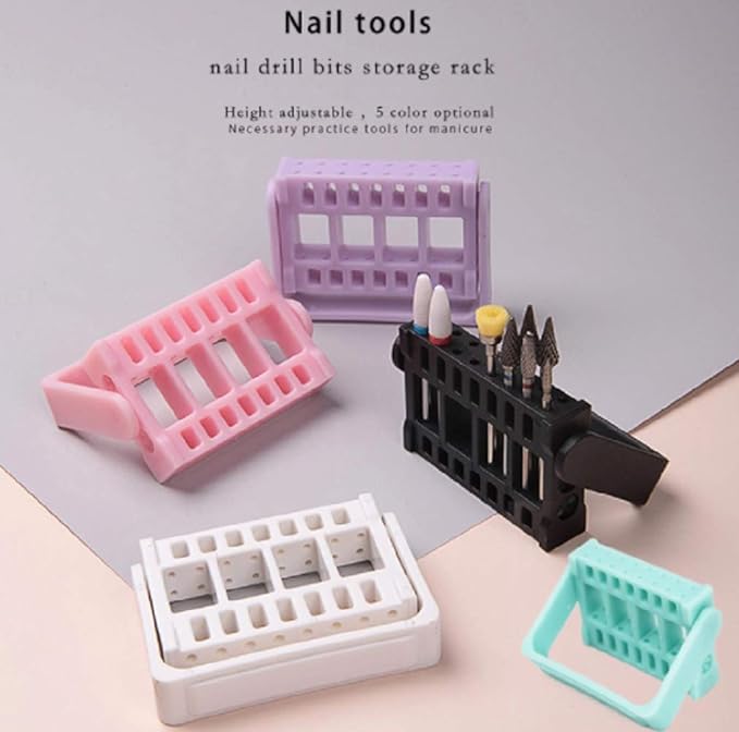 Nail Bit Stand Storage Case QT-114 (Black) - NewNest Australia