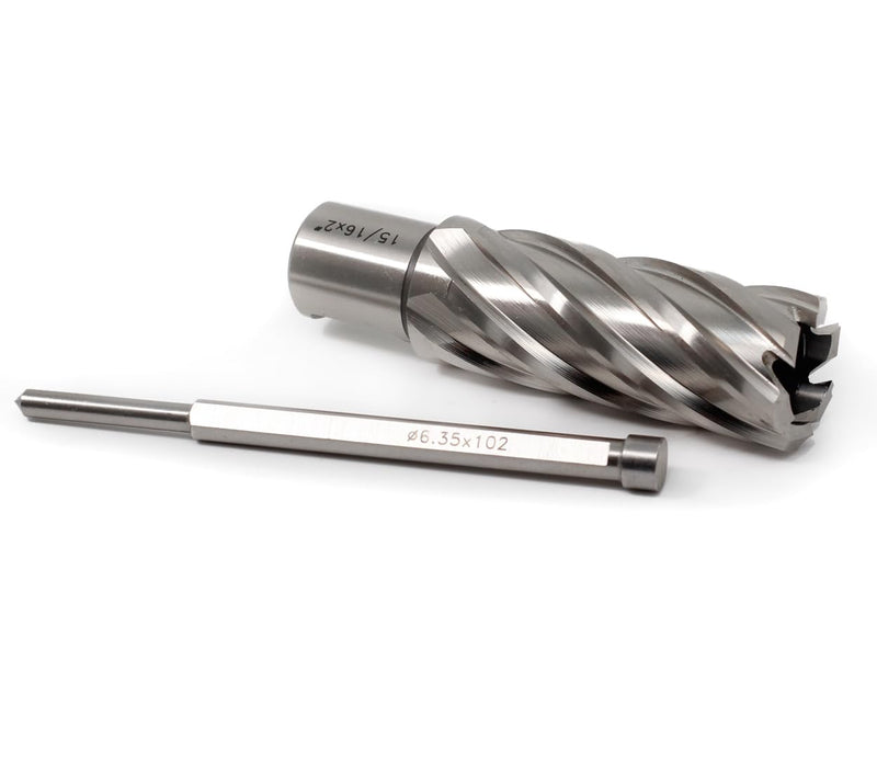 OSCARBIDE 15/16" x 2" HSS Annular Cutter 3/4" Weldon Shank Mag Drill Bit | 2 Flat |15/16"Cutting Diameter | 2"Cutting Depth | Burr-Free Holes | Rapid Chip Removal | 10x Faster Than Twist Drills