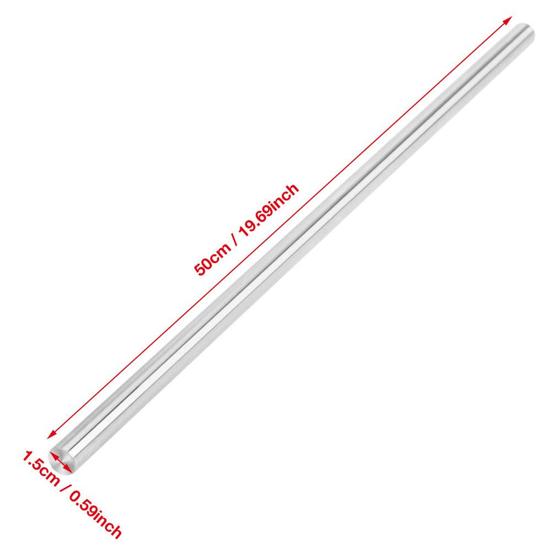 Metal Rod, Steel Rod, 15mm 500mm Steel Round Bar Linear Steel Rod Linear Chrome Plated Carbon Steel Rod Harden Cylinder Bar for Automatic recorders Metal Rods Steel Stick