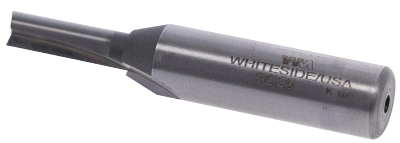 Whiteside Router Bits SC20 Standard Straight Bit with Solid Carbide 1/4-Inch Cutting Diameter and 3/4-Inch Cutting Length