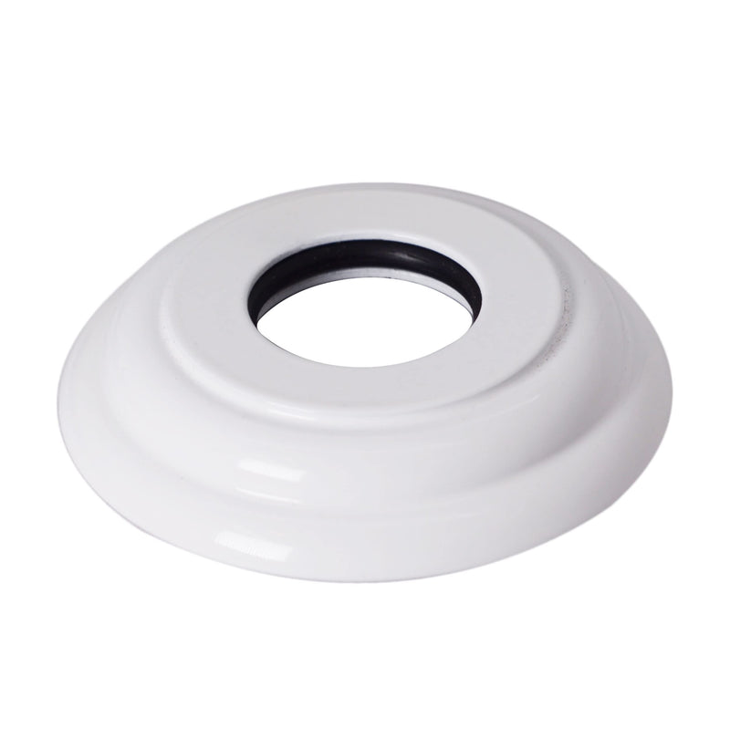 Westbrass 1/2" IPS x 19" Ceiling Mounted Shower Arm with Flange, Powder Coat White, D3619A-50 1 Pack