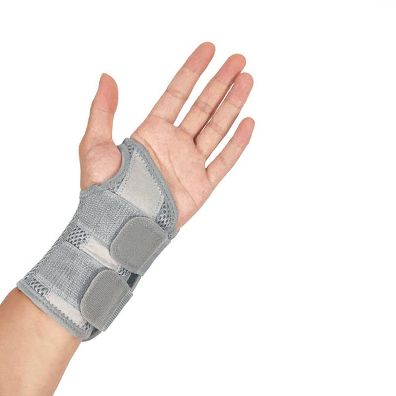 NuCamper Wrist Brace Carpal Tunnel Right Left Hand for Men Women Pain Relief, Night Wrist Sleep Supports Splints Arm Stabilizer with Compression Sleeve Adjustable Straps,for Tendonitis Arthritis Right Hand-Gray Small/Medium (Pack of 1)