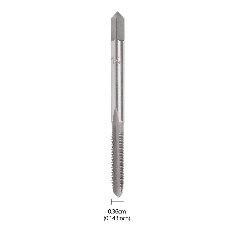 YXQ M4 x 0.7mm Tap Machine HSS Metric Right Hand Thread 3 Straight Flute Taps Taper and Plug (6Pcs)
