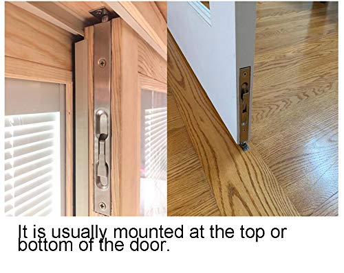 TOGU 18" Solid Stainless Steel Lever Action Flush Bolt, Concealed Security Door Lock for Composite, French, Wood, Double & Dummy Doors, Brushed Stainless Steel Finish, 2 Pack