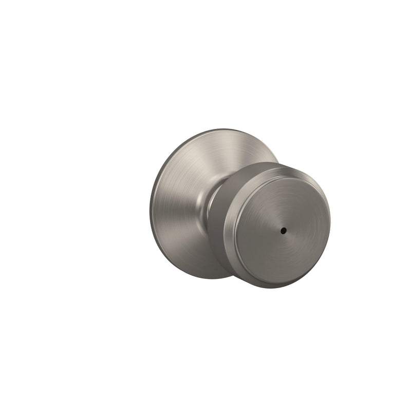 Schlage F40 BWE 619 Bowery Door Knob, Bed & Bath Privacy Lock, Satin Nickel Standard