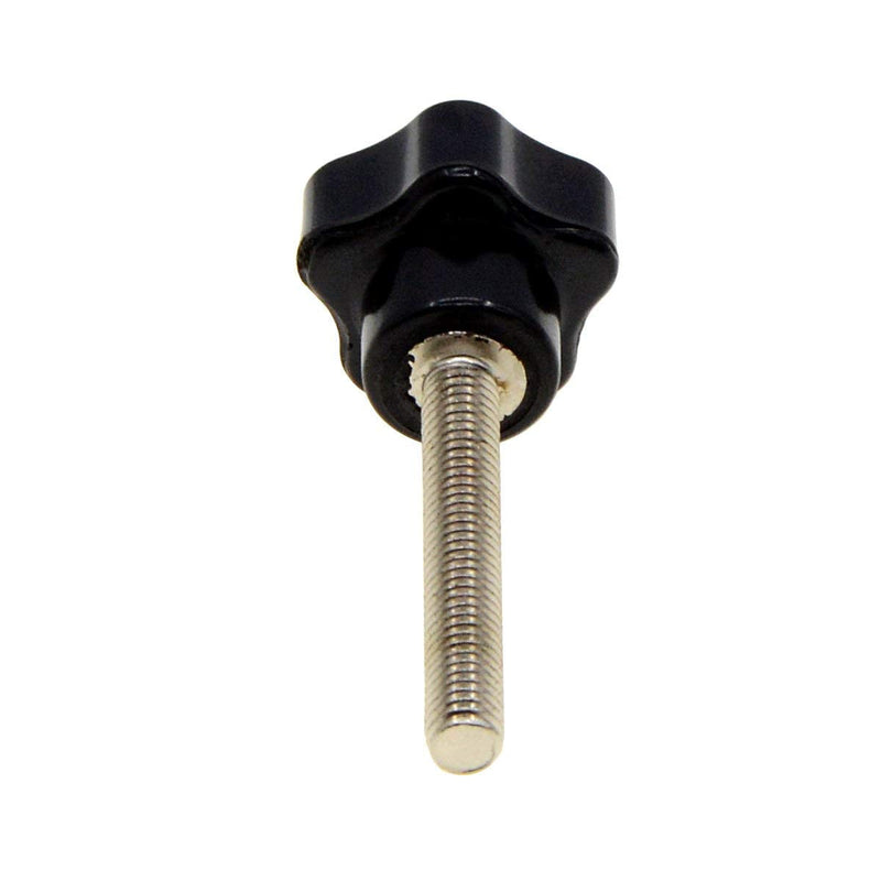 YXQ 5-Star Hand Knob M6x35 Male Thtead Stud Replacement Black Plastic (6Pcs) M6x32x35