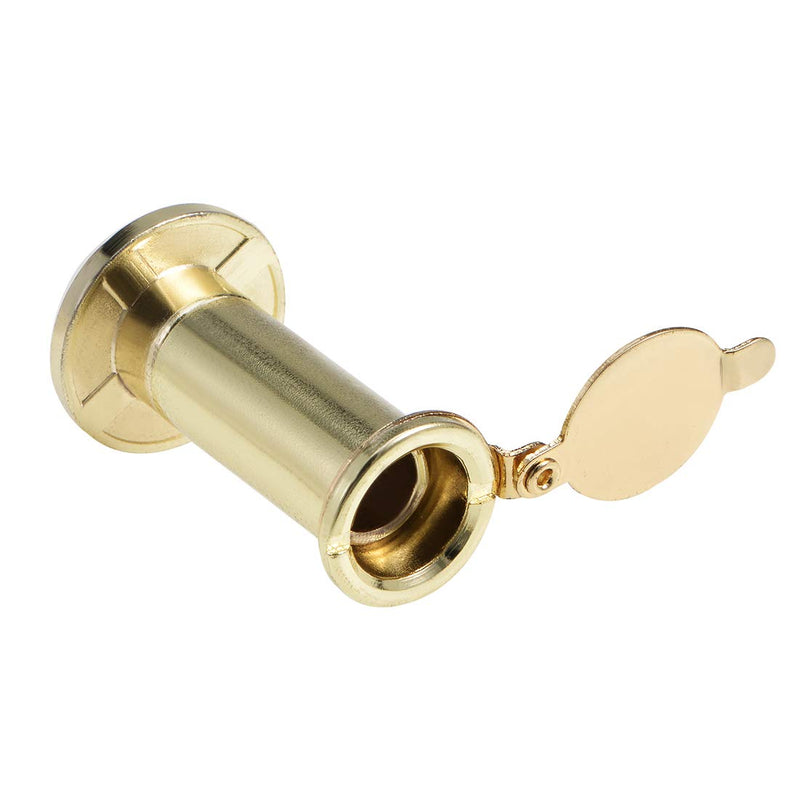 uxcell Door View, Solid Brass 220-degree Door Viewer with Cover for 1-3/8 to 2-1/4 Inch Thick Doors, Polished Gold Finish