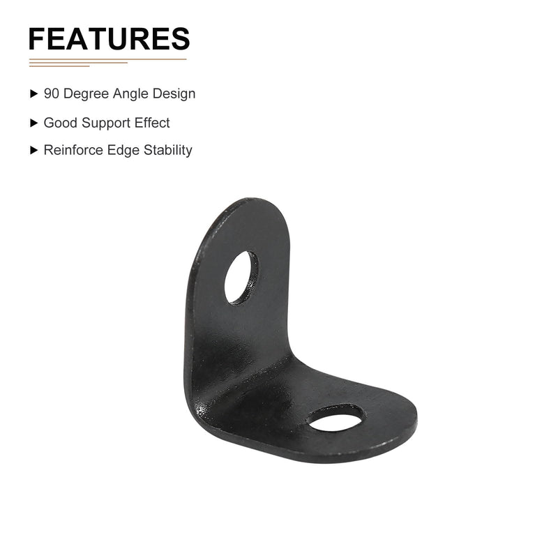 0.47"x0.47"x0.35"(LxWxH) L Bracket Corner Braces -12Pack- Good for Mending Wooden Furniture - Metal Right Angle Brackets W/Screws - Black 0.47"x0.47"x0.35" 10