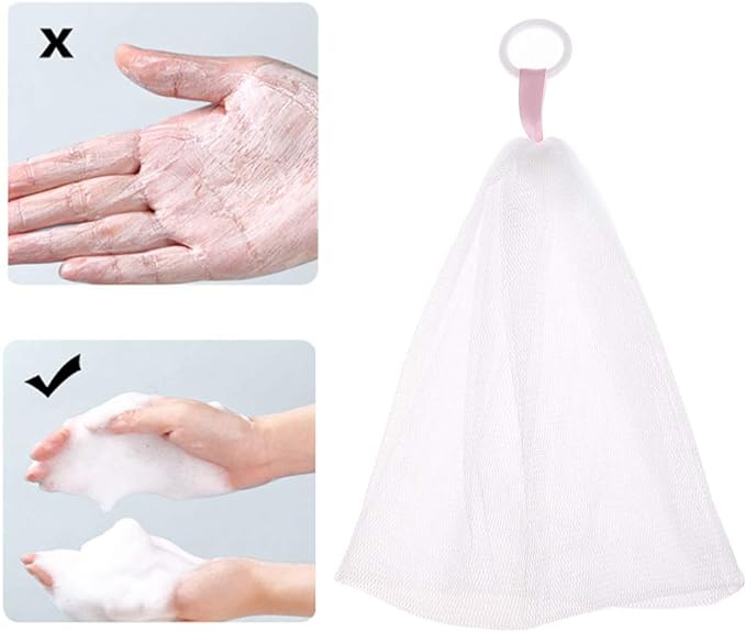 popluxy Foaming Net, Soap Net, Wash Face, Soap Net with Hanging Ring, Set of 10 - NewNest Australia