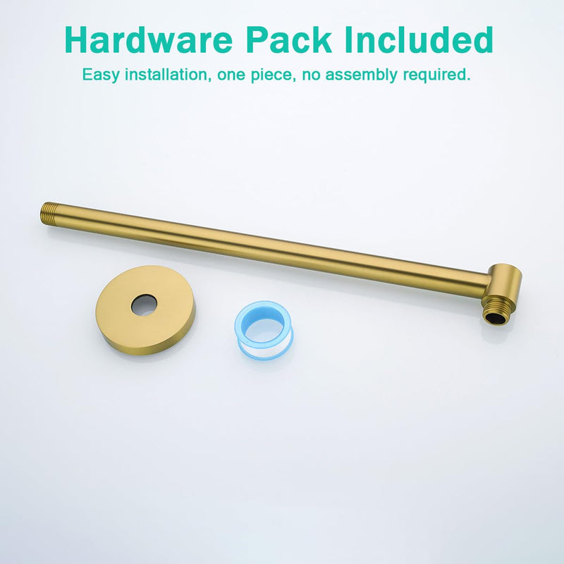 Shower Arm,16 Inch Rain Shower Head Extension Extender,With Flange and Teflon Tape,Made of Thicken Stainless Steel for Bathroom Rainfall Shower,Champagne Bronze,SE-91088-16CB Champagne Bronze(91088)