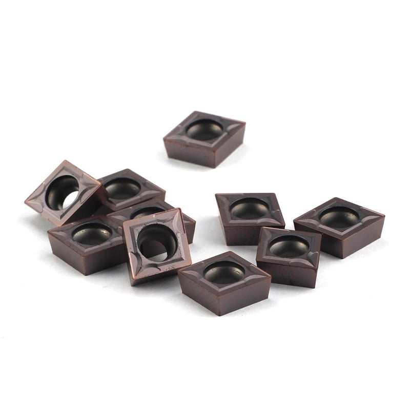 Carbide Turning Inserts CCMT09T304 CCMT32.51 Lathe Turning Tool Holder Indexable Inserts for Steel Metal Machining, 10 Pieces