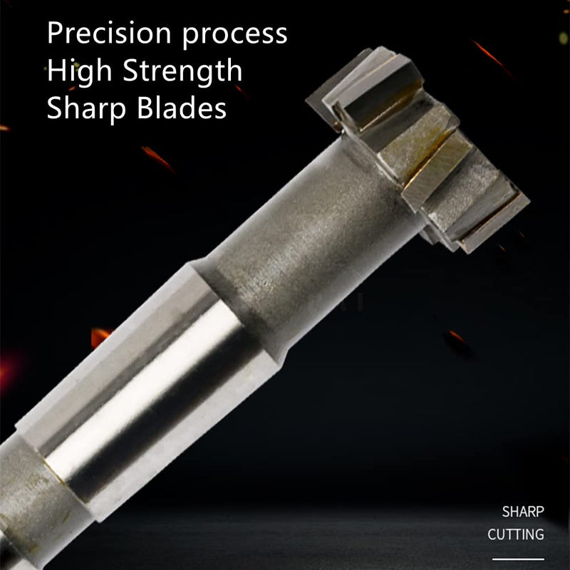 HSS-AL T Slot End Mill Milling Cutter，High-Speed Steel Woodruff Keyseat Cutter, HalfRound Keyway Milling Cutter, Straight Shank, 8 Flutes, 25 x 6 x 90mm
