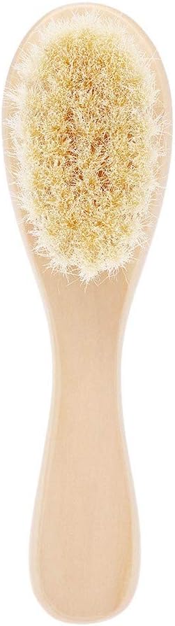 New Baby Hair Brush Comb Wooden Handle Newborn Hair Brush Infant Comb Soft Wool Scalp Massage - NewNest Australia