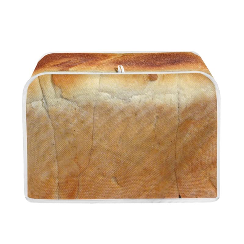 Funny 3D Freshly Baked Toast Design 2 4 Slice Toaster Cover Kitchen Appliance Cover Interesting Vivid Bread Print Toaster Dust And Fingerprint Protection/Machine Washable S - For 2 slice toaster