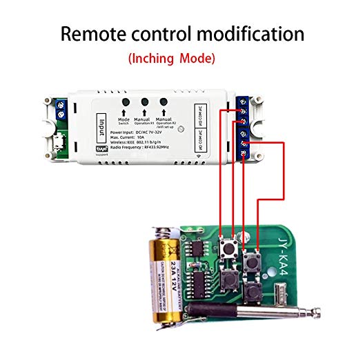 2CH WiFi RF Wireless Switch Relay,Inching Self-Locking Interlock Mode,Compatible with Alexa Goolge Home (Smart Life app WiFi RF Bluetooth Relay)