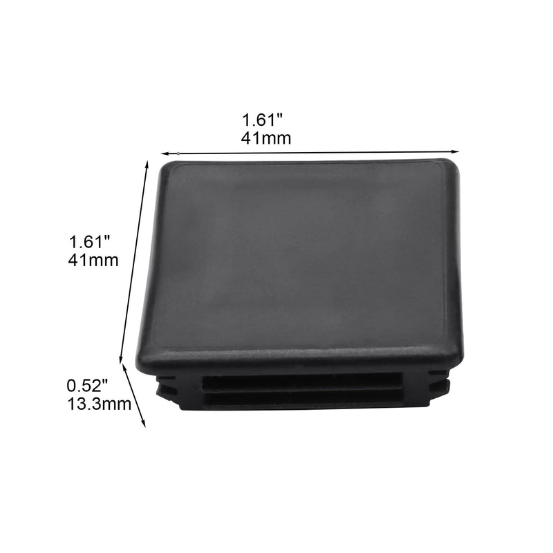 Xadnitu 12 Pieces 1-5/8" Plastic Strut Channel End Caps, Black PVC Metal Channel Protective Cover, Rectangle Plug End Cap to Protect Unistrut Channel, Profile
