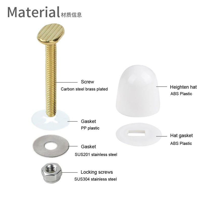 Toilet floor bolts and caps closet, toilet bowl to floor bolts kits with washers and cover cap decorative