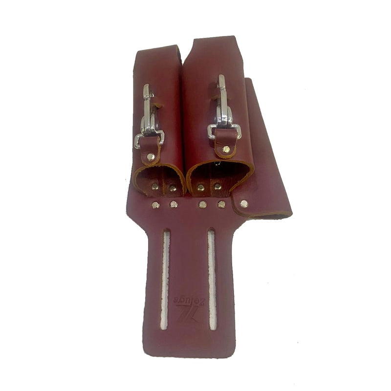 Saddle Leather 3 Pocket Linesmen and Electricians Tool Holder Cherry