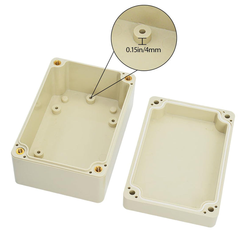 LeMotech Waterproof Dustproof IP65 ABS Plastic Junction Box Universal Electric Project Enclosure Pale Gray 3.9 x 2.7 x 2 inch (100 x 68 x 50 mm) 3.9"x2.7"x2"