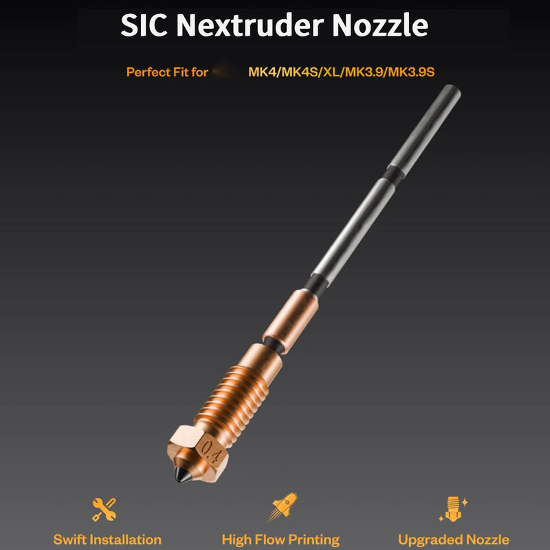 Immdinogo for Phaetus Upgrade Nextruder Prus 0.4mm Silicon Carbide Nozzle 3D Printer Accessories for MK4 MK4S XL MK3.9 MK3.9S Hotend: Heat Break with EndCoat Coat - Keep Printing Filament Up to 154LB