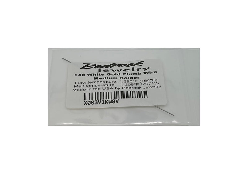 14 K Withe Gold Plumb Wire Solder, 24 Gauge, Medium Flow, 3 Inches, Made in The USA (Medium Solder) Medium Solder
