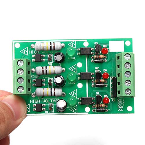 DONGKER Optocoupler Isolation Module,3 Channel Photoelectric Isolated Module 220V AC Detection Module