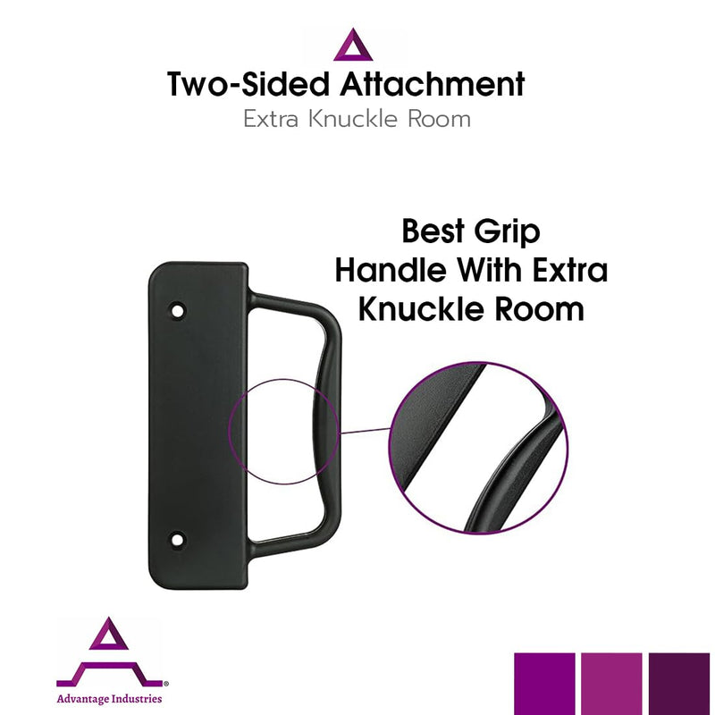 ADVANTAGE INDUSTRIES Nylon Gate Handle | Best Grip/Extra Knuckle Room | Left & Right Reversible | Sturdy Design w/Easy Alignment | Heavy Duty Outdoor Gate Pull | Aluminum & Vinyl/PVC 1Pack - Black 1 Pack Black 1-Pack