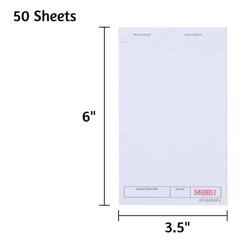 Guest Checks Pads EP-GCKDUP-1 (5 Pads), total 250 Blank Waiter Pad, Server Order Pads