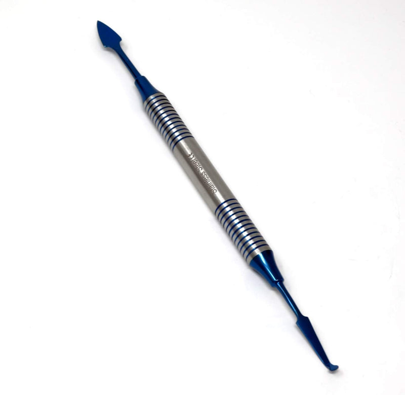Set of 6 Dental Composite Placement Instruments Hand Carving Dentistry Kit, Blue Titanium Coated Tips, Stainless Steel Kit
